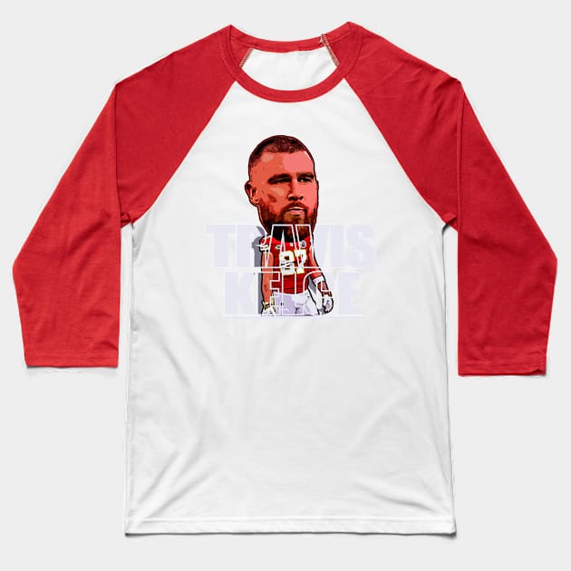 travis kelce cartoony style Baseball T-Shirt by jerrysanji